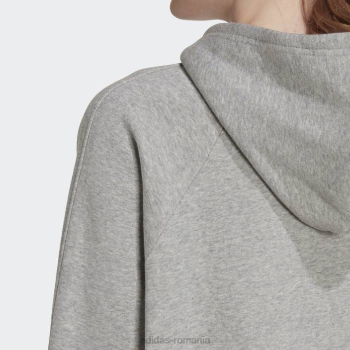Adidas hanorac boyfriend gri mediu all szn fleece femei gri mediu 2JBN23207