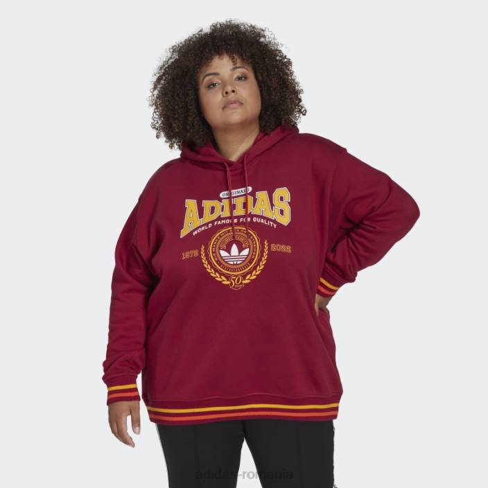 Adidas hanorac burgundy hot originals clasa 72 (plus mărime) femei Burgundia 2JBN23172