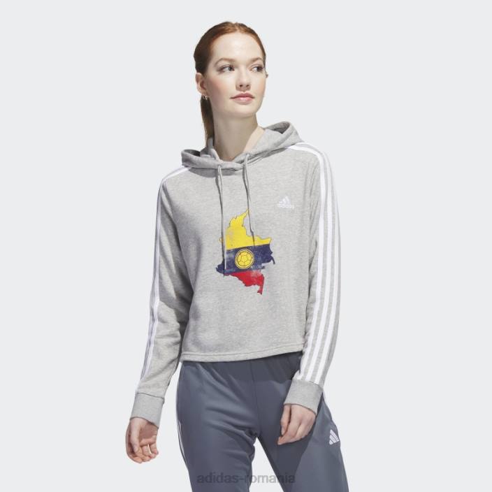 Adidas hanorac cropped colombia gri femei gri/alb/soccr-cl6-s2d 2JBN23210