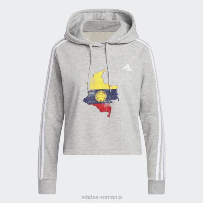 Adidas hanorac cropped colombia gri femei gri/alb/soccr-cl6-s2d 2JBN23210