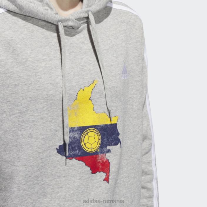 Adidas hanorac cropped colombia gri femei gri/alb/soccr-cl6-s2d 2JBN23210