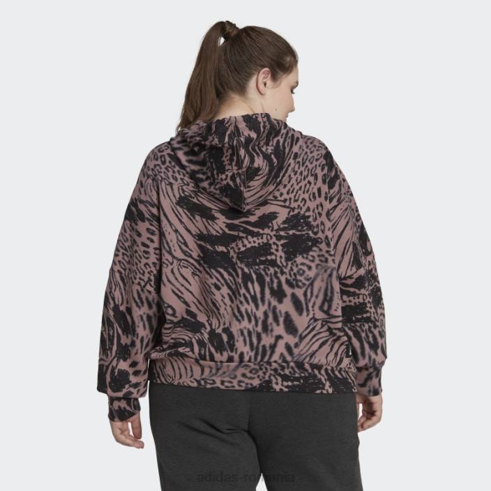 Adidas hanorac cu capota cu imprimeu animal cu icoane de viitor violet (mărime plus) femei Violet 2JBN23057