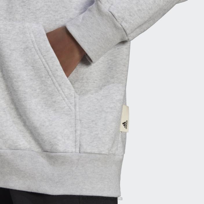 Adidas hanorac cu fermoar complet din fleece gri deschis femei erica gri deschis 2JBN22997