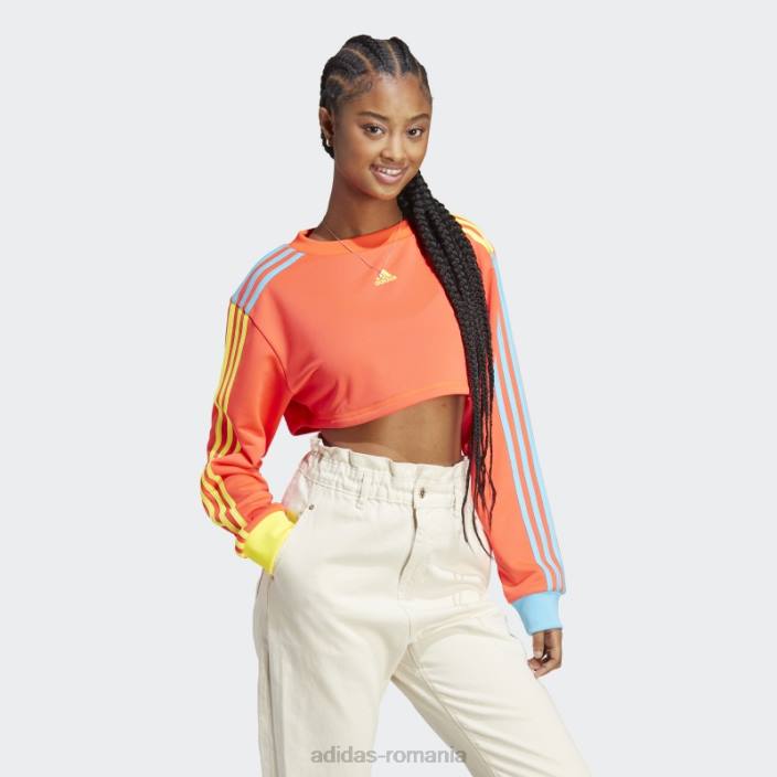 Adidas hanorac decupat kidcore roșu femei roșu 2JBN23003