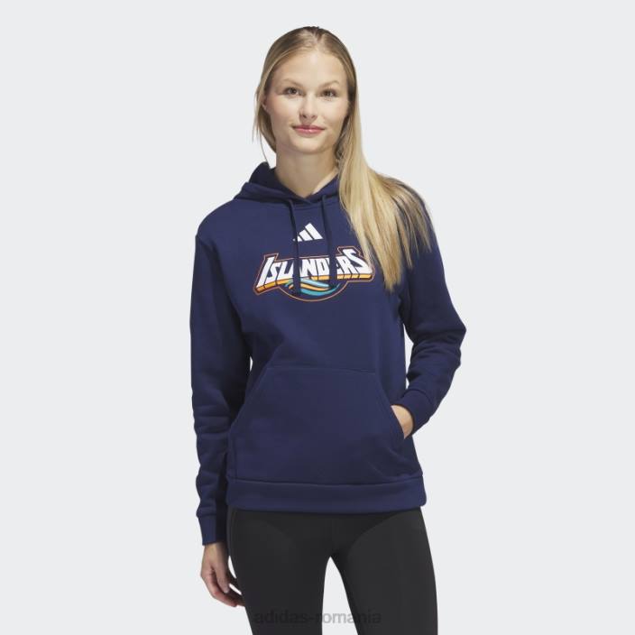 Adidas hanorac din fleece pentru insulenții bleumarin femei navy/nhl-nyi-510 2JBN23212