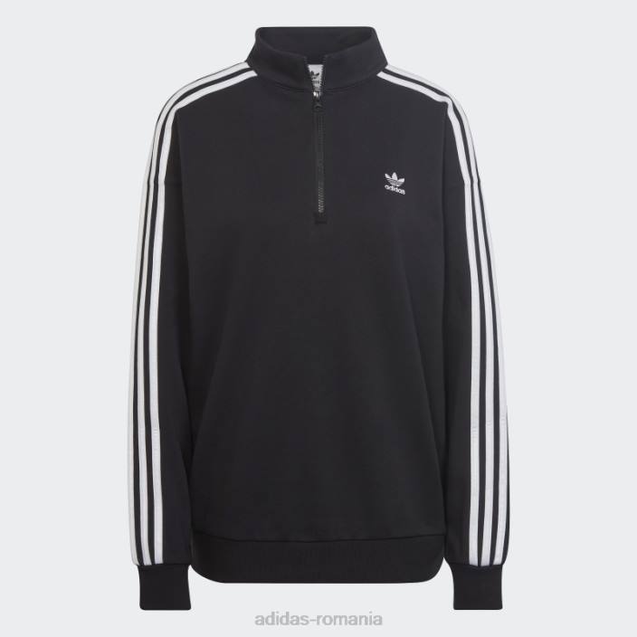 Adidas hanorac negru adicolor trefoil cu fermoar sfert femei negru 2JBN23170