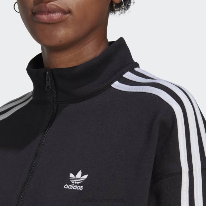 Adidas hanorac negru adicolor trefoil cu fermoar sfert femei negru 2JBN23170