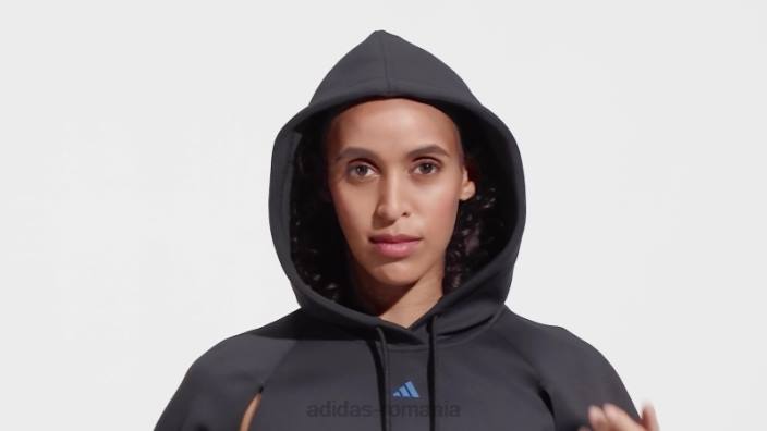 Adidas hanorac negru pentru antrenament aeroready crop hiit adidas femei negru 2JBN23145