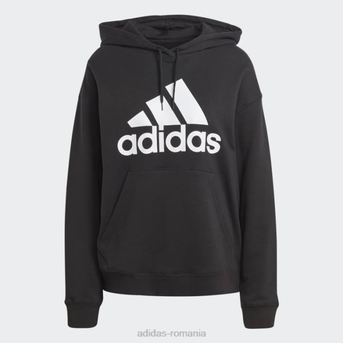 Adidas hanorac oversize french terry cu logo mare negru femei alb negru 2JBN23107