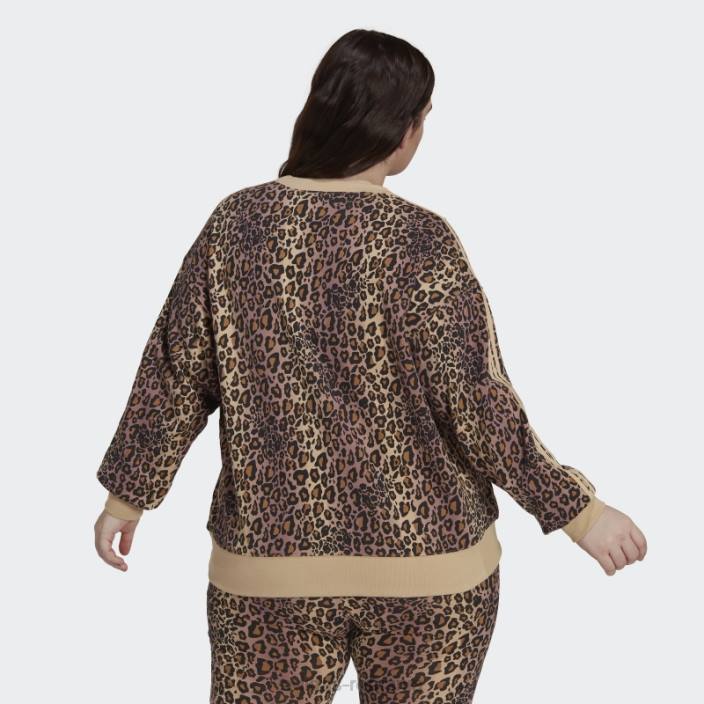 Adidas hanorac pentru echipaj (plus marime) bej femei bej/multicolor 2JBN23053