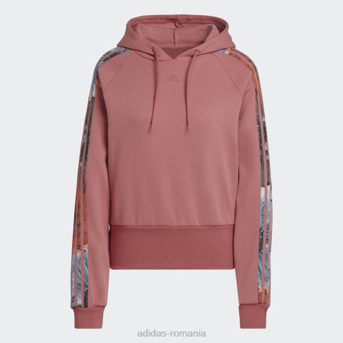 Adidas hanorac roșu cu 3 benzi florale adidas femei rosu/multicolor/violet met 2JBN23043
