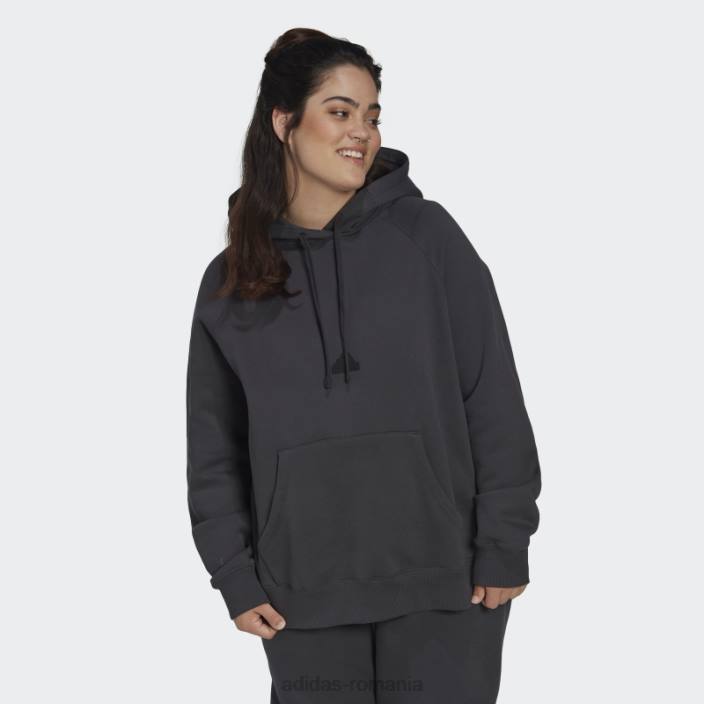 Adidas hanorac supradimensionat carbon cu glugă (plus mărime) adidas femei carbon 2JBN23181