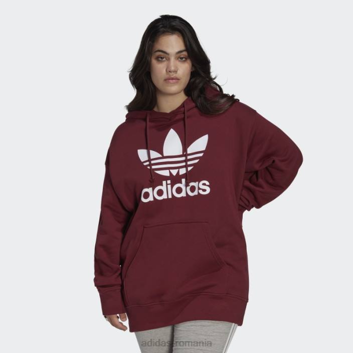 Adidas hanorac trefoil roșu (plus mărime) adidas femei roșu 2JBN23001