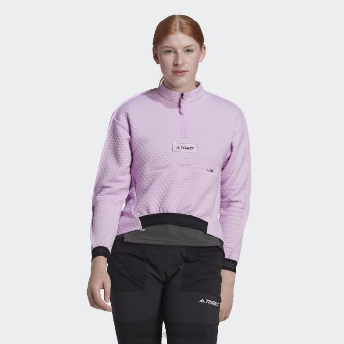 Adidas lila terrex hike 1/2 zip fleece femei liliac 2JBN23158