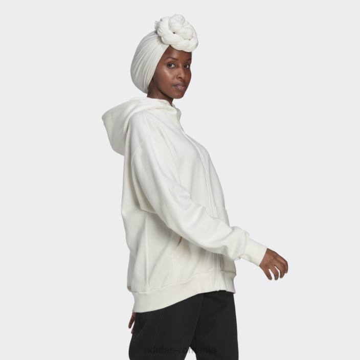 Adidas studio lounge fleece hanorac cu fermoar complet nevopsit femei nevopsit 2JBN22994