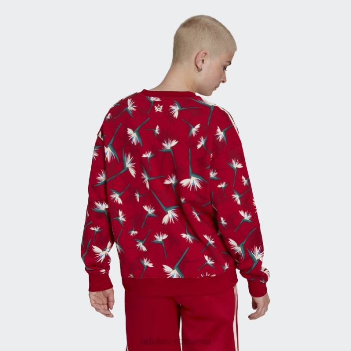 Adidas thebe magugu crew pulover roșu femei roșu/multicolor 2JBN23228