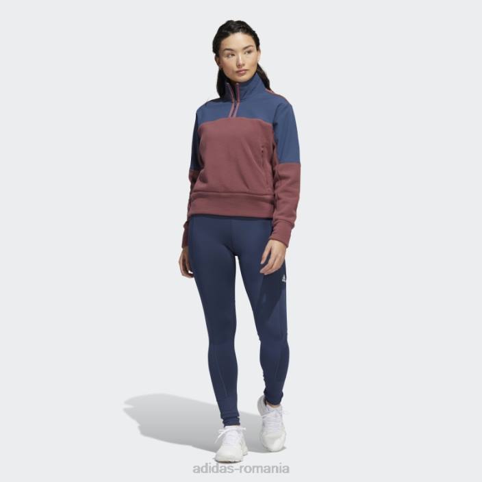 Adidas Geacă fleece cu fermoar 1/4 visiniu femei Burgundia 2JBN24055