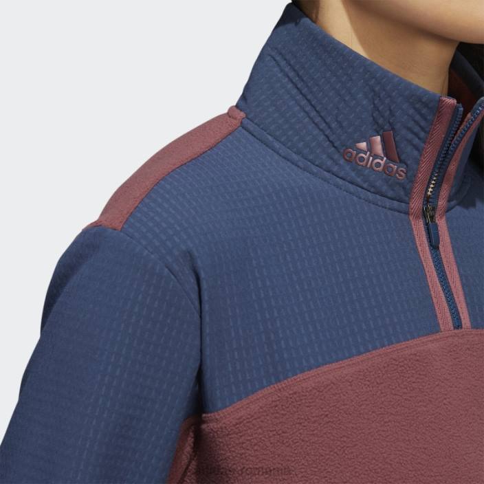 Adidas Geacă fleece cu fermoar 1/4 visiniu femei Burgundia 2JBN24055
