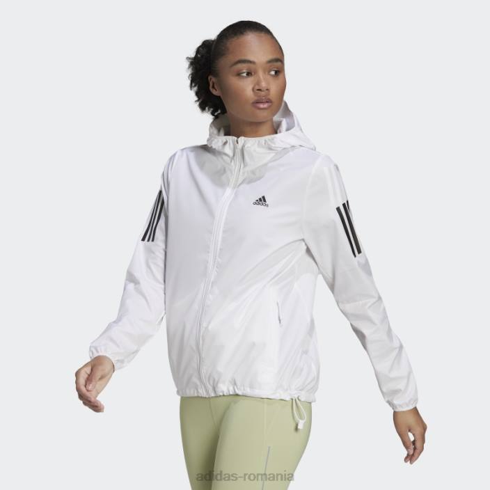 Adidas alb propriul alergat cu glugă femei alb 2JBN24083