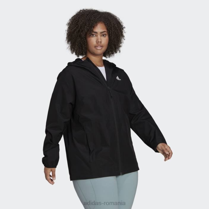 Adidas black essentials rain.rdy jachetă (plus mărime) adidas femei negru 2JBN23283