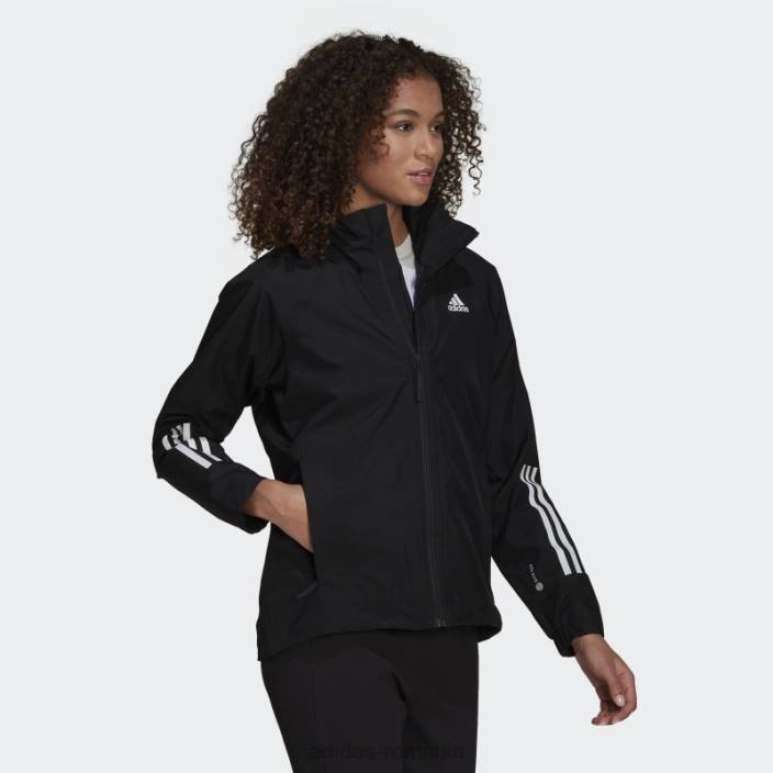 Adidas bsc 3-stripes rain.rdy jacheta neagra adidas femei negru 2JBN24054