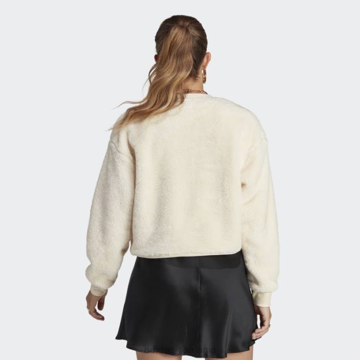 Adidas essentials+ pulover pufos de pluș alb femei alb 2JBN24079