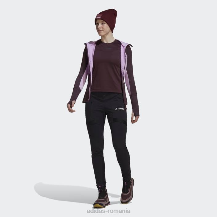 Adidas geacă de drumeție fleece cu glugă terrex tech fleece lila femei liliac/brun 2JBN24109