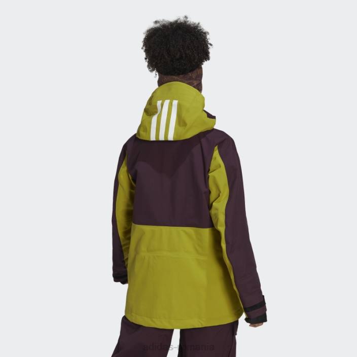 Adidas geacă de zăpadă din nailon post-consum terrex cu 3 straturi maro femei maro/măsliniu 2JBN24104