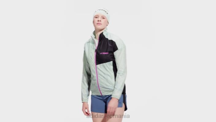 Adidas geaca de vant cu imprimeu trail running terrex verde adidas femei verde/gri 2JBN24108