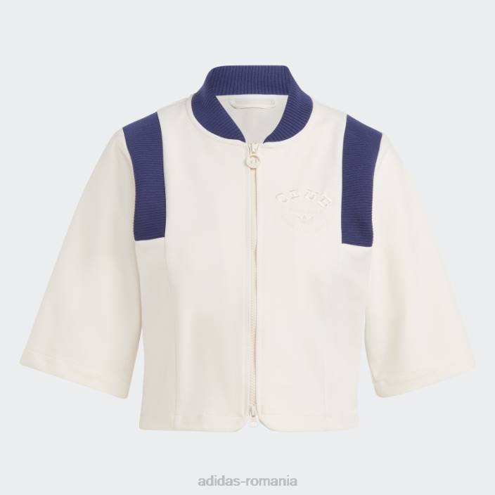 Adidas jachetă de sport crop versiune albastră alb adidas femei alb 2JBN22554