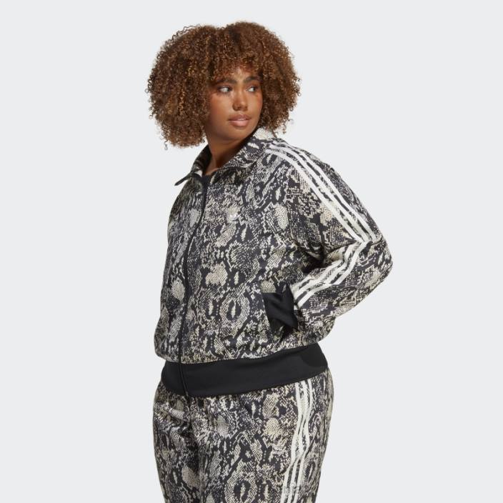 Adidas jachetă de sport cu imprimeu peste tot cu piton (plus mărime) neagră adidas femei negru/multicolor 2JBN22584