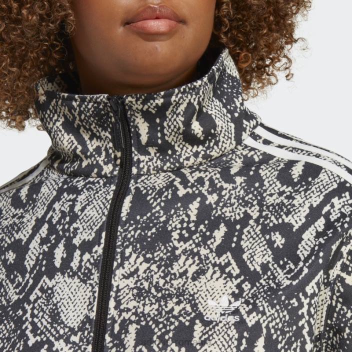 Adidas jachetă de sport cu imprimeu peste tot cu piton (plus mărime) neagră adidas femei negru/multicolor 2JBN22584