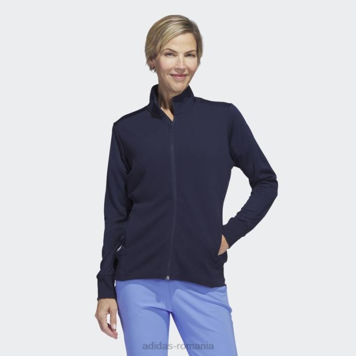 Adidas jachetă texturată cu fermoar complet bleumarin adidas femei marina 2JBN24096
