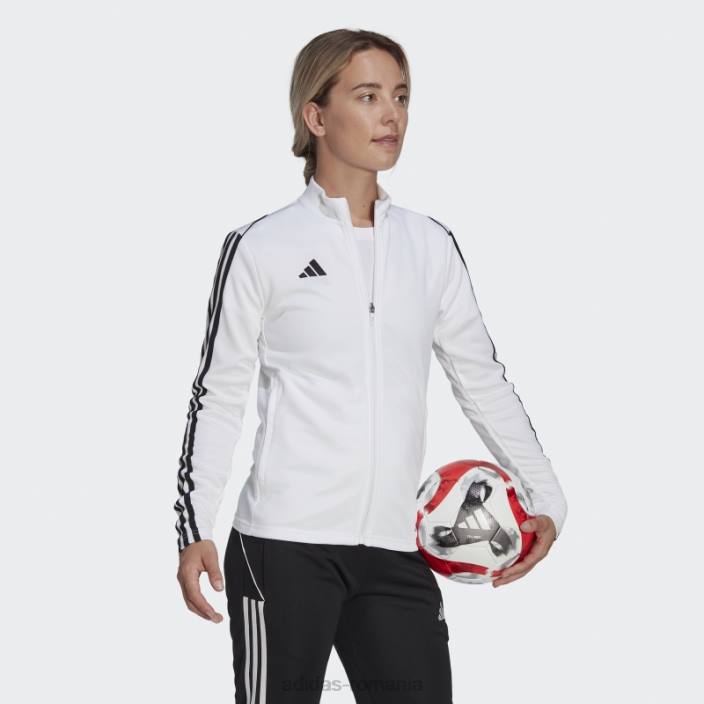 Adidas jacheta de antrenament tiro 23 league alb femei alb 2JBN22651