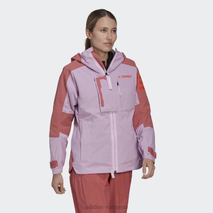 Adidas liliac terrex xploric rain.rdy geacă de drumeție femei liliac/roșu 2JBN24101
