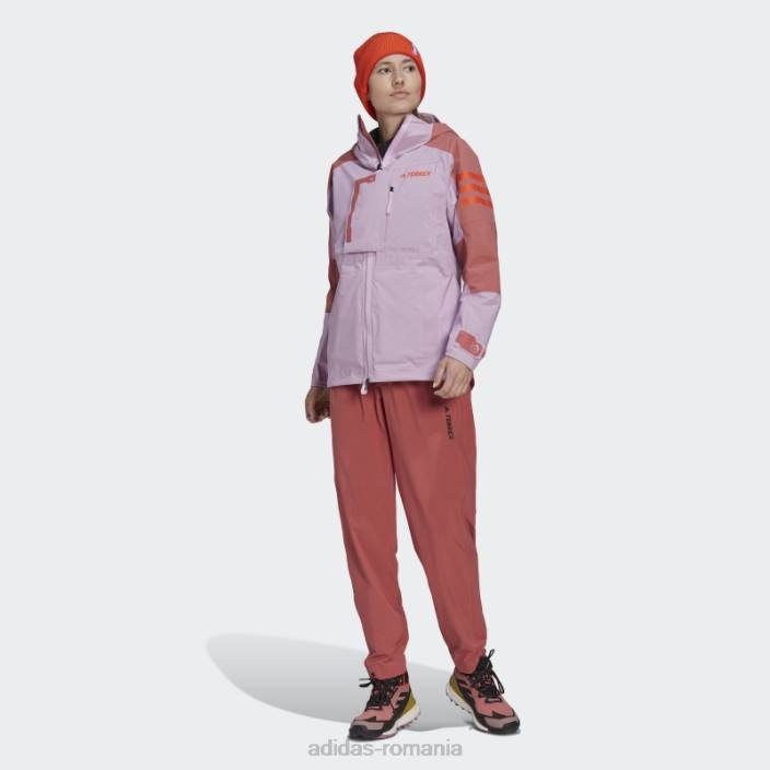 Adidas liliac terrex xploric rain.rdy geacă de drumeție femei liliac/roșu 2JBN24101