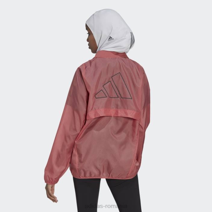 Adidas rulează pictograme care rulează roșu împotriva vântului femei roșu 2JBN24092