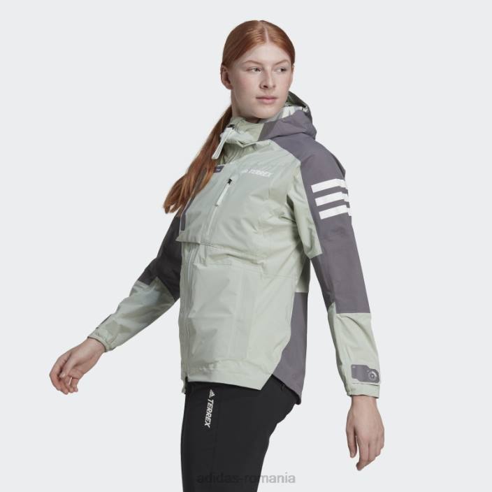 Adidas terrex xploric rain.rdy geacă de drumeție trace gri femei verde/urmă gri 2JBN24110