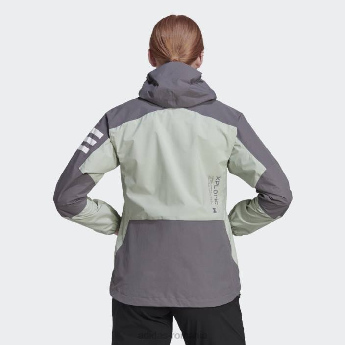 Adidas terrex xploric rain.rdy geacă de drumeție trace gri femei verde/urmă gri 2JBN24110