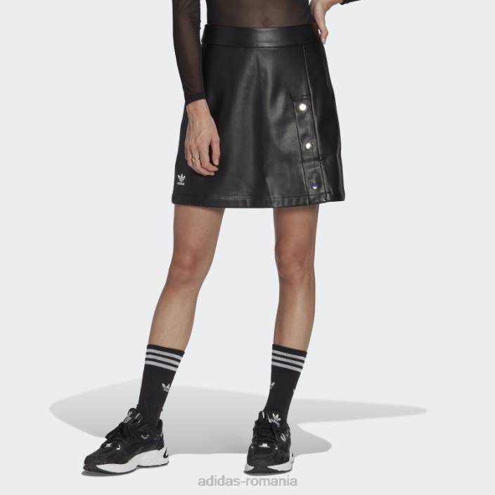Adidas fusta neagra din piele artificiala trefoil adicolor adidas femei negru 2JBN24117