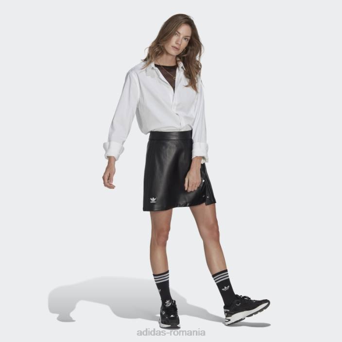 Adidas fusta neagra din piele artificiala trefoil adicolor adidas femei negru 2JBN24117