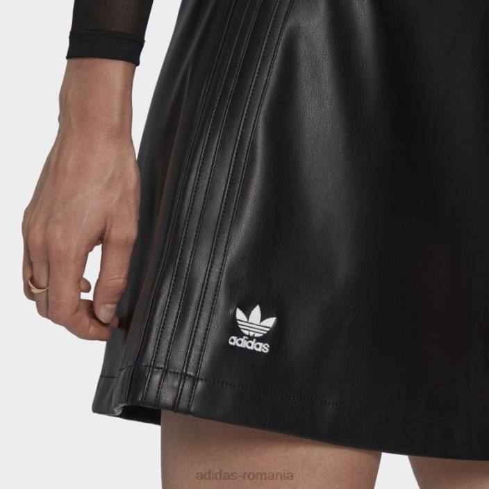 Adidas fusta neagra din piele artificiala trefoil adicolor adidas femei negru 2JBN24117