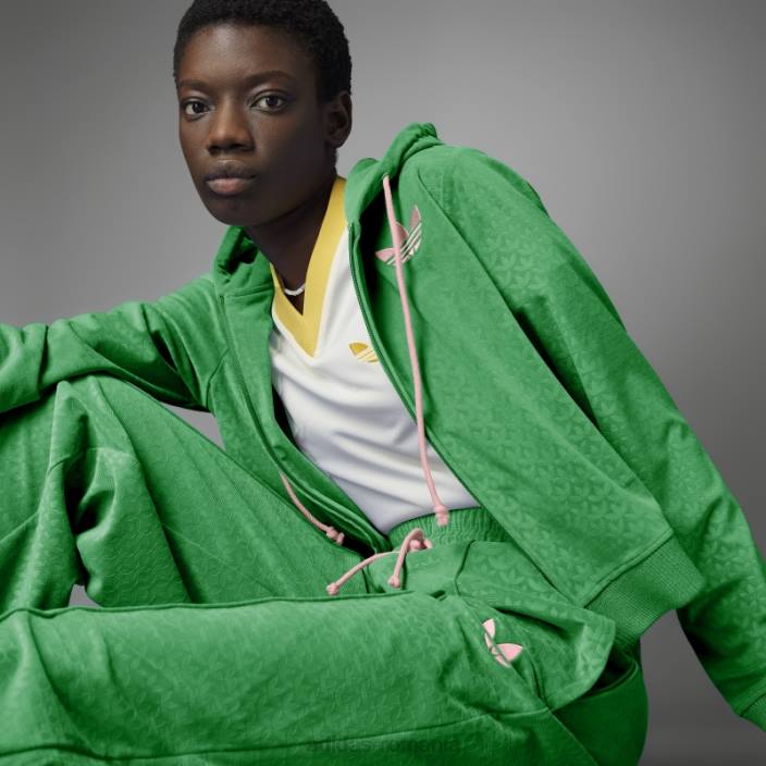 Adidas hanorac adicolor heritage now velur cu fermoar verde femei verde 2JBN24115