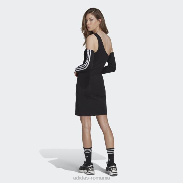 Adidas rochie cu maneca lunga decupaj trefoil adicolor neagra femei negru 2JBN24116