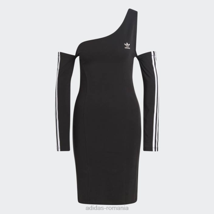 Adidas rochie cu maneca lunga decupaj trefoil adicolor neagra femei negru 2JBN24116