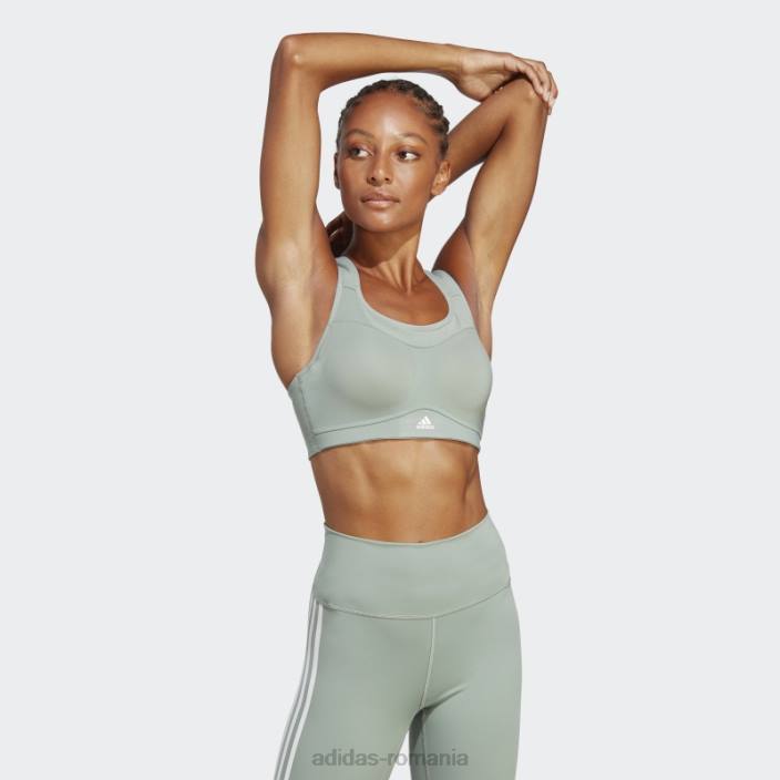 Adidas argintiu verde tlrd impact antrenament sutien inalt de sustinere adidas femei verde argintiu/alb 2JBN23709