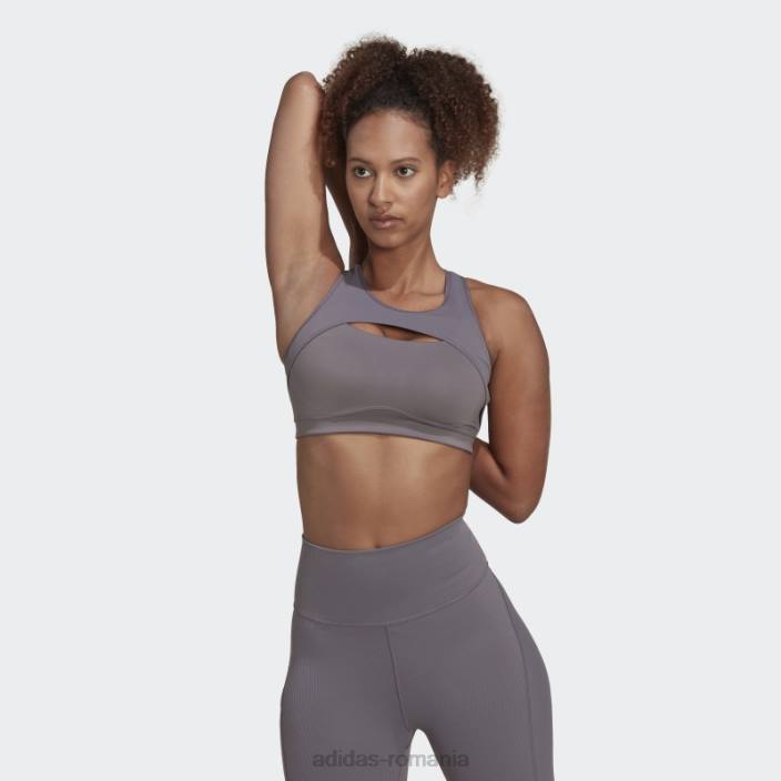 Adidas coreflow studio sutien de vânt yoga cu suport mediu trace gri adidas femei urmă gri 2JBN23760