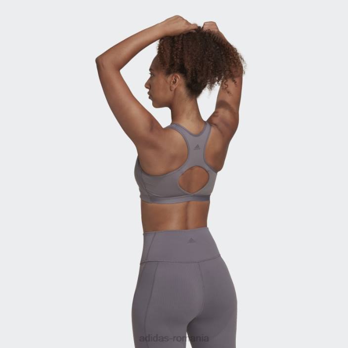 Adidas coreflow studio sutien de vânt yoga cu suport mediu trace gri adidas femei urmă gri 2JBN23760
