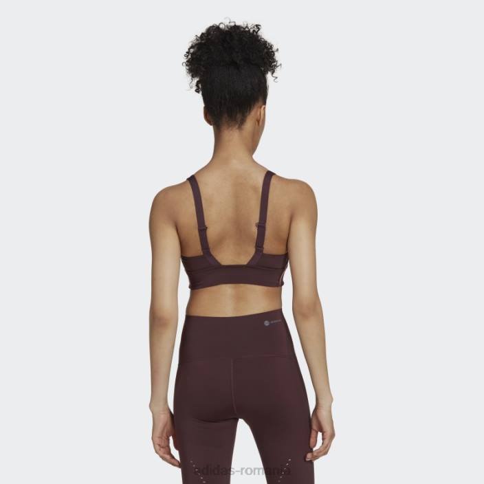 Adidas powerimpact luxe training sutien mediu hiit maroon femei maro/roz 2JBN23798