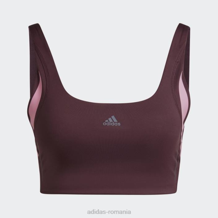Adidas powerimpact luxe training sutien mediu hiit maroon femei maro/roz 2JBN23798